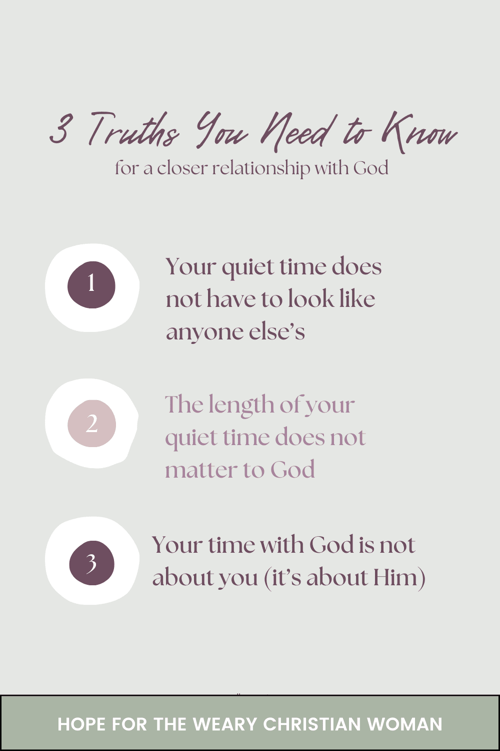 Are you ready to grow closer to God through consistent quiet time? Learn the three truths you need to know if you truly want to grow your faith and deepen your relationship with God.