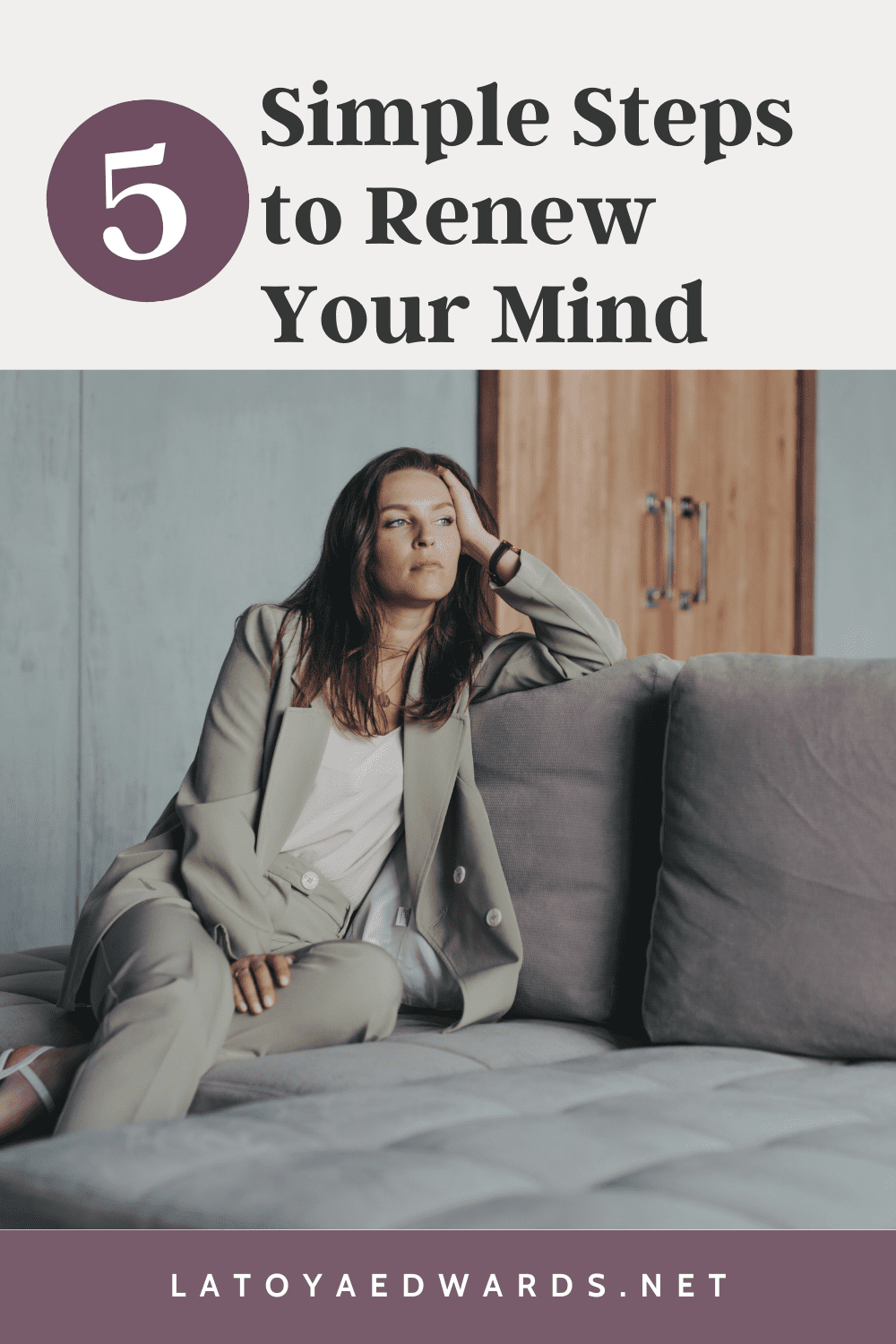 Are you ready learn how to manage your emotions and control negative thoughts? Learn the 5 steps to renewing your mind and taking your thoughts captive so you can change your Christian mindset and find peace during hard times.